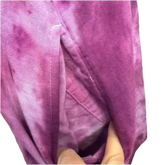 Old Navy Shirt Dress 2X Womens Lounge Beach Coverup Casual Tie Dye Pockets - Picture 4 of 10